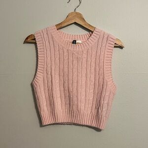 H&M Pink Cable Knit Crop Top